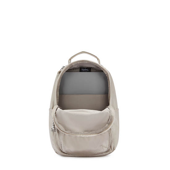 Plecaki Kipling Seoul Small Metallic Tablet Beżowe | PL 1352BE